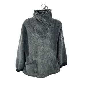 Heim Made Sherpa Fleece Pullover Cozy Lounge Sweater Dark Grey Size 2XL